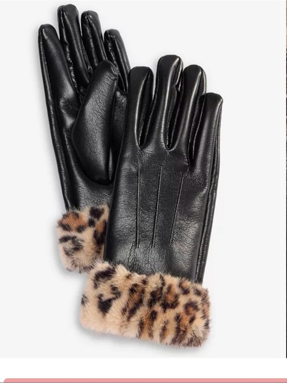 I.N.C Animal Printed Faux Fur Cuff Gloves